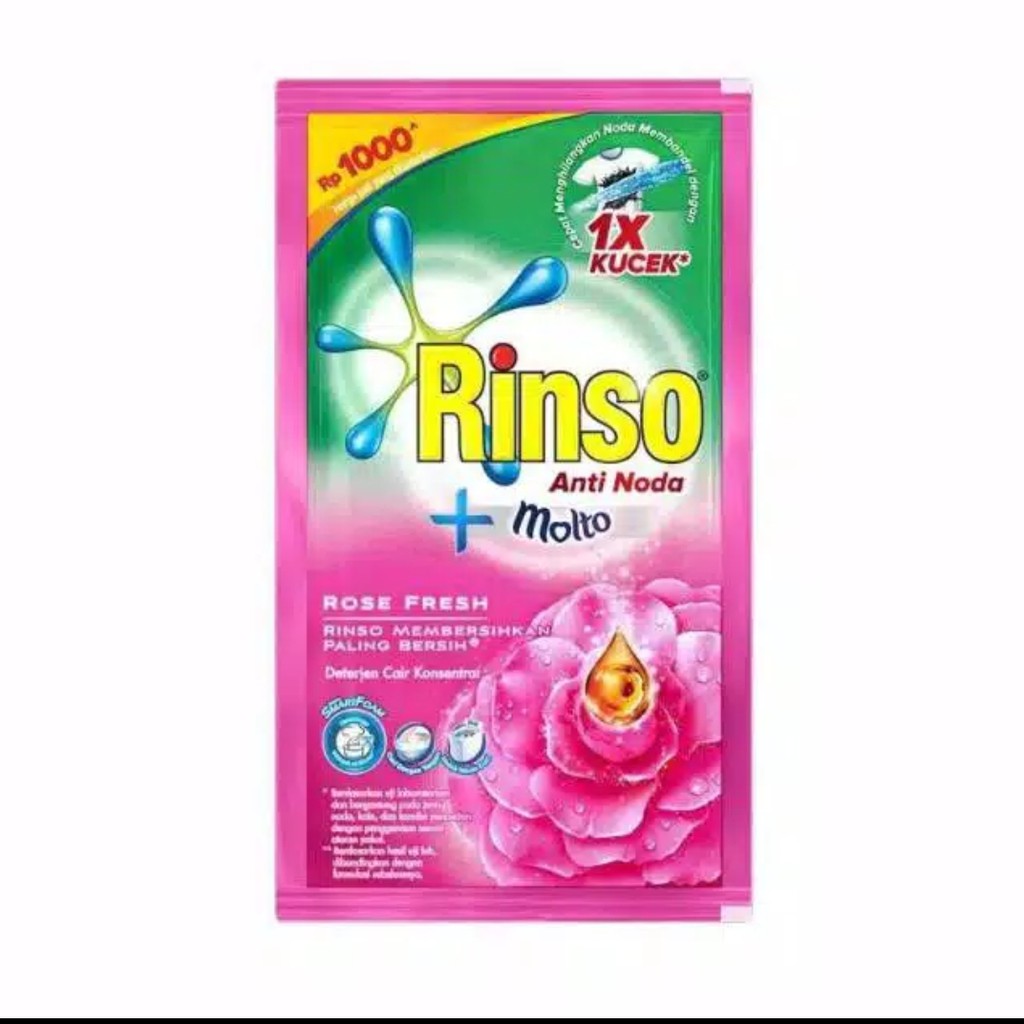 RINSO CAIR ANTI NODA + MOLTO KEMASAN 40ML. ORIGINAL. HARGA GROSIR. TERMURAH