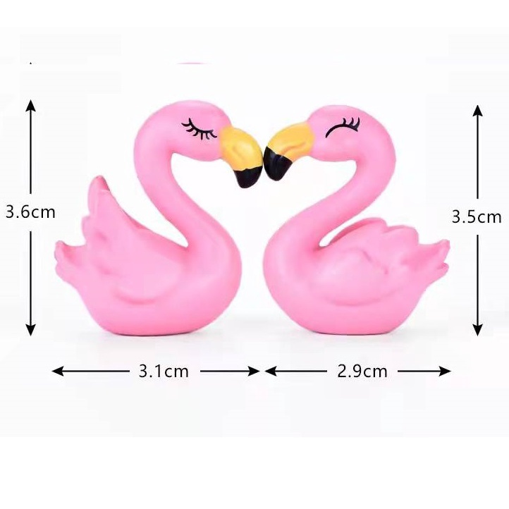 Cake Topper Miniatur Toper Hiasan Kue Ultah Mini Bangau Flamingo /Pcs