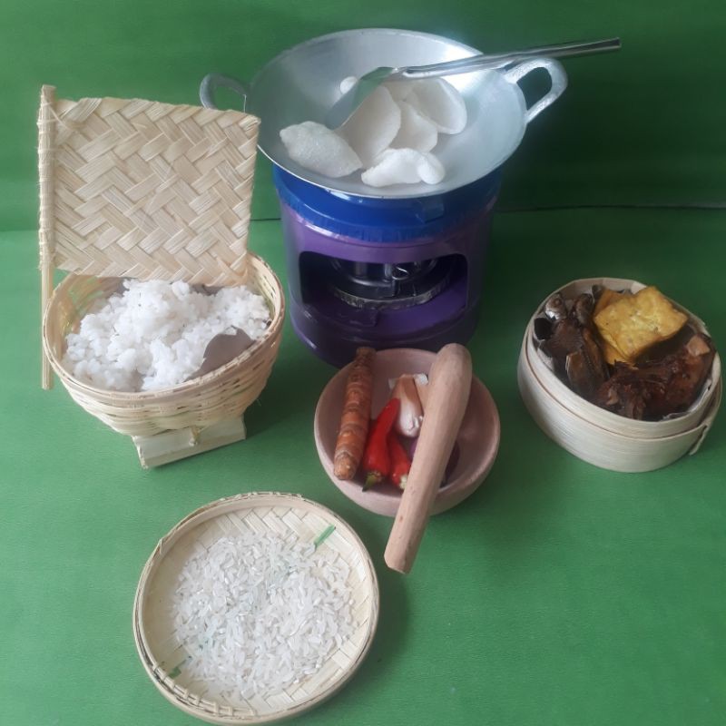 Set Mainan Masak Masakan Tradisional Paket Bakul Cobek Murah Berkualitas