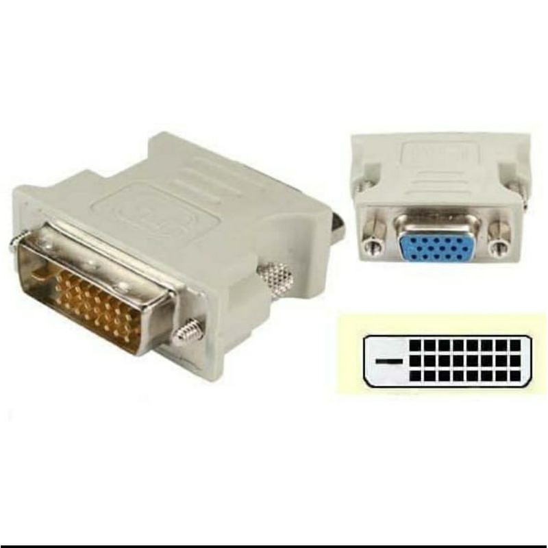 Converter DVI 24 + 1 To VGA . Konektor Adapter DVI 24 1 To VGA
