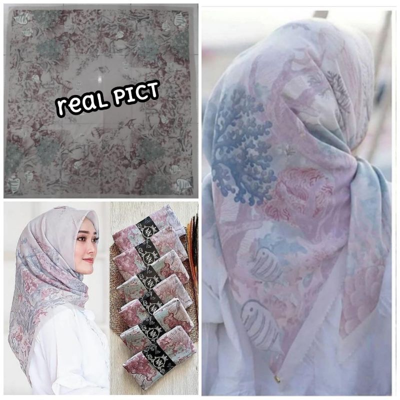 HIJAB Voal Premium Motif Segi empat , Hijab Square Printing (20 MOTIP) laser cut-MH 09