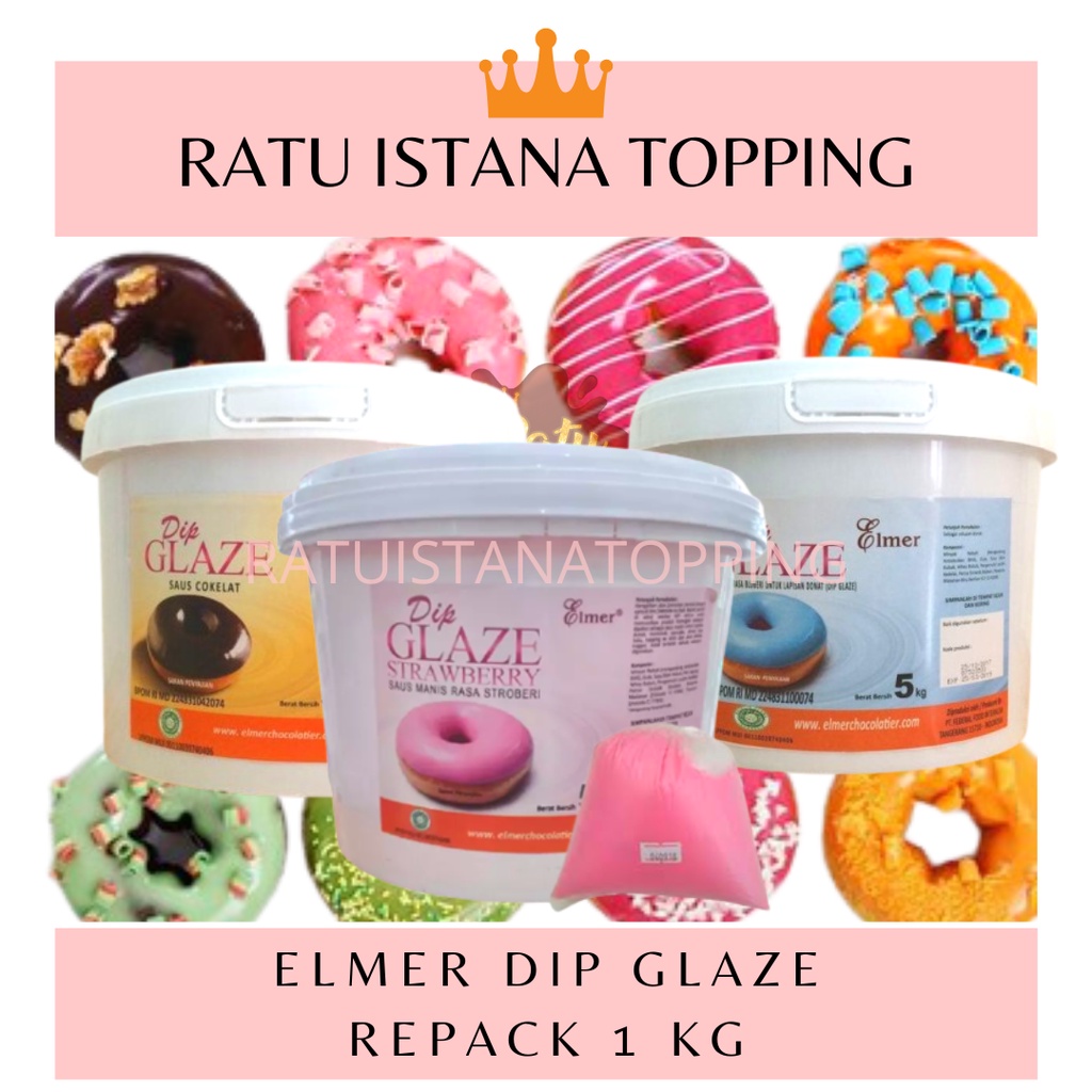 

ELMER DIP GLAZE 1 KG TOPPING ANEKA RASA DONAT PISANG NUGGET SAUS MANIS COKLAT LUMER