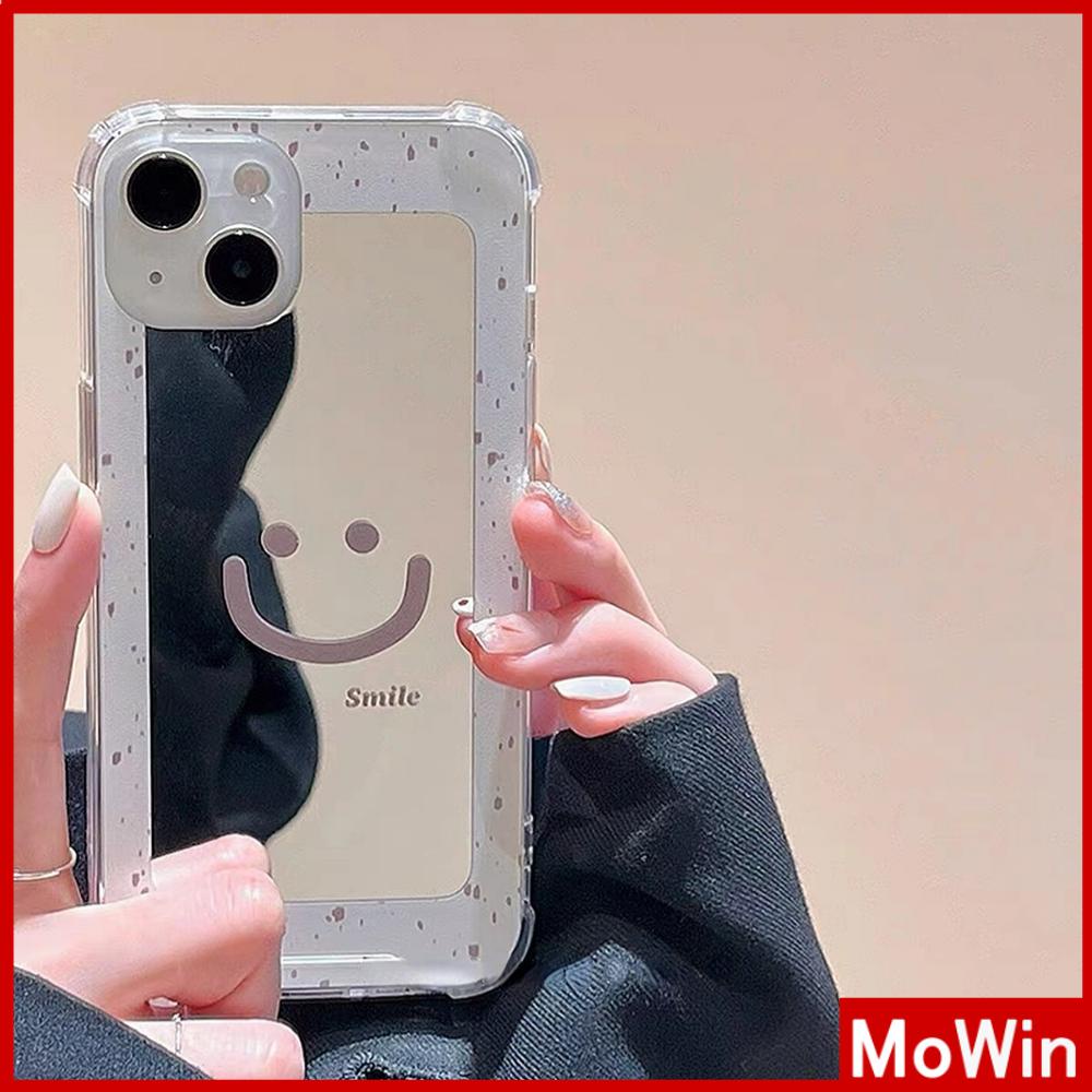 iPhone Case Luxury Acrylic Mirror Airbag Shockproof Protection Camera Smiley Cute Simple Compatible For iPhone 11 Pro Max 13 Pro Max 12 Pro Max 7Plus XS Max