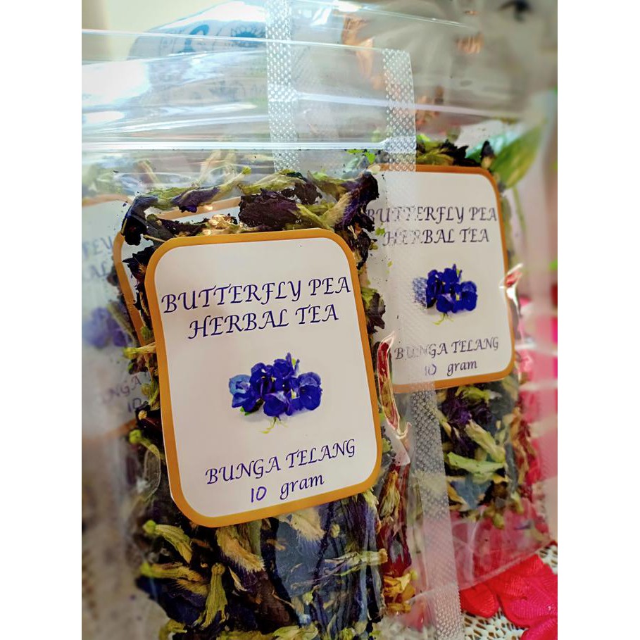 

bunga telang butterfly pea flower bluepea plower teh herbal .isi 10 gr TERBARU