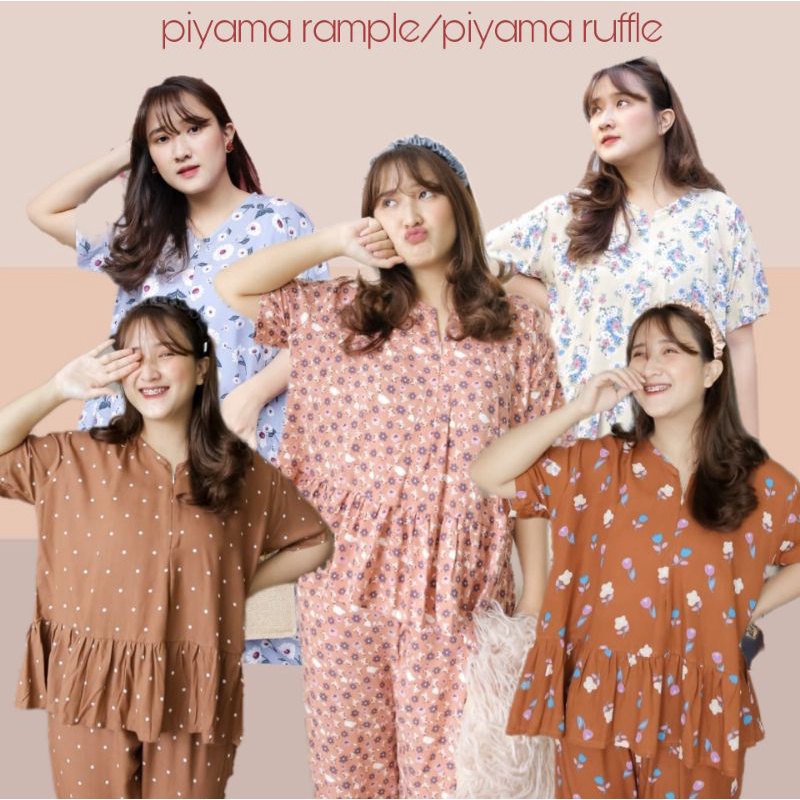 ONE SET PAJAMAS REMPEL LENGAN PENDEK/PIYAMA REMPEL BUSUI /LD 120 (all size)/BAHAN KATUN