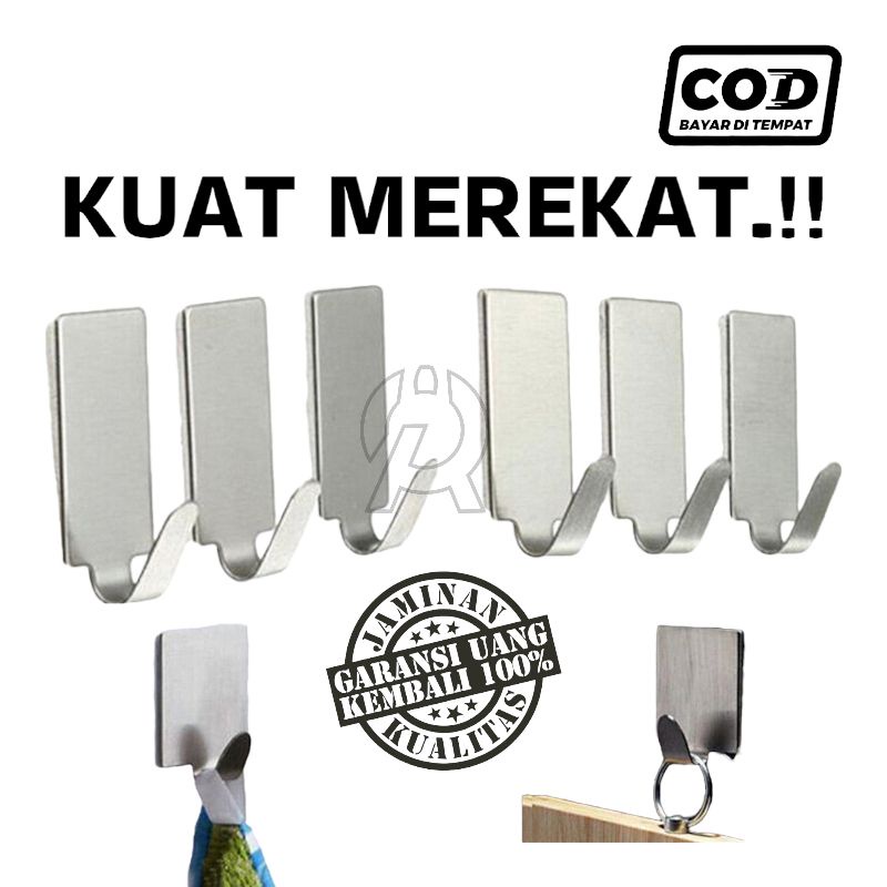 TERMURAH Gantungan Serba Guna Besi Stainless Anti Karat Isi 6 PCS