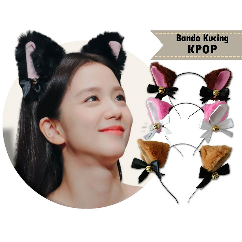 bando kucing kpop jisoo fashion korea lonceng bulu furry ulzang girl halloweencosplay kawaii daily