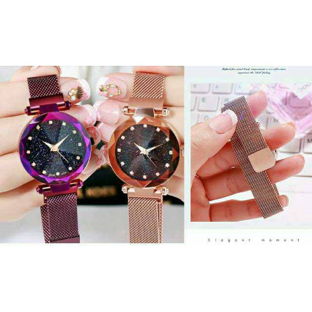 LS 158 - Jam Tangan Wanita Magnet Pasir Glitter