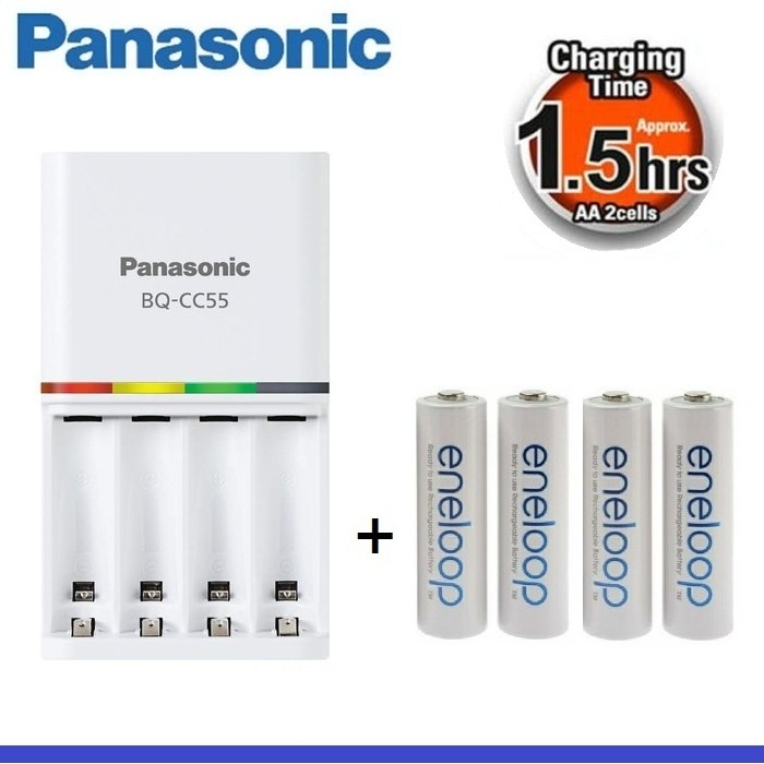 Panasonic eneloop Smart &amp; Quick Charger Baterai + Battery AA 4pcs