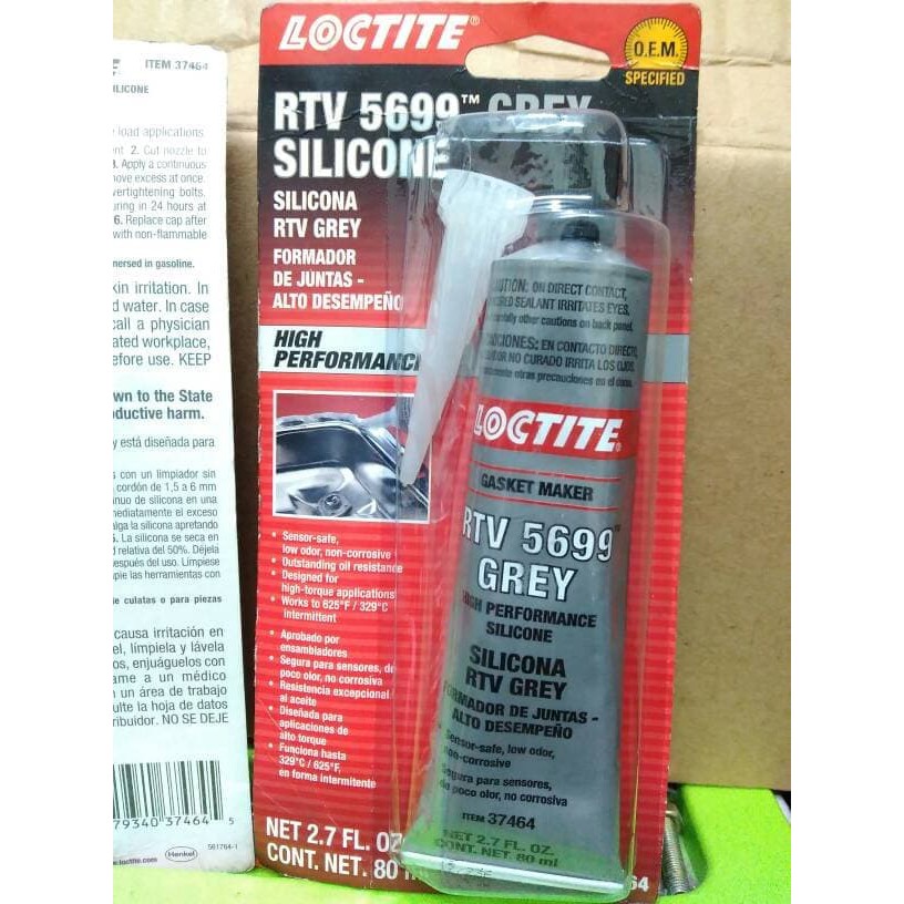 LOCTITE 5699 RTV Silicone Grey High Temp 80ml Loctite 5699 80 ml