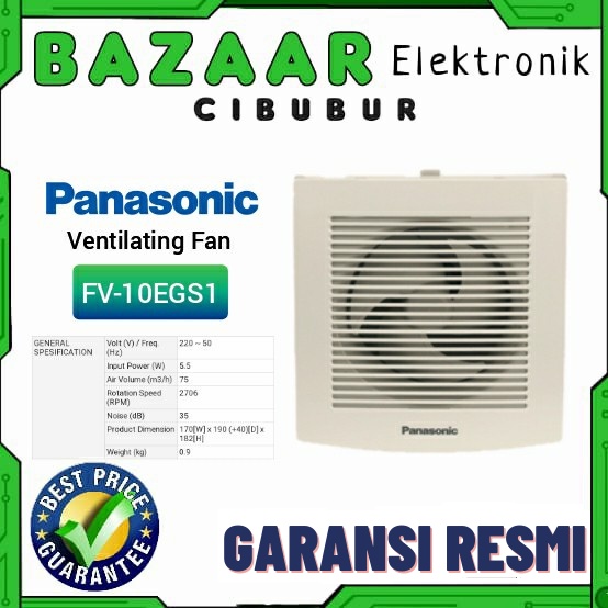 PANASONIC FV10EGS EXHAUST FAN FV-10EGS KIPAS HEXOS KAMAR MANDI FV 10EGS 4 INCH