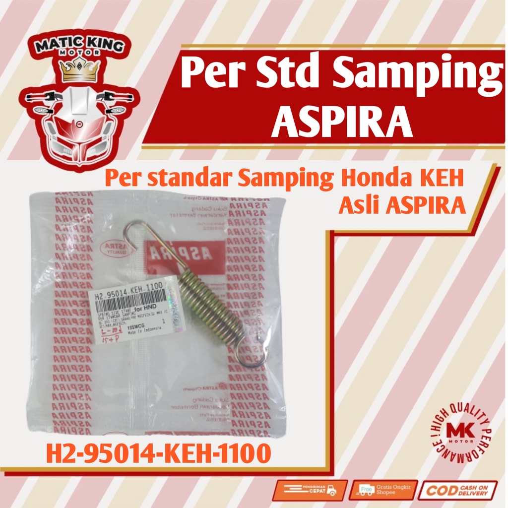 Per standar samping tengah 2 Beat Vario Grand Supra Karisma 110 125 150 Asli ASPIRA H2-95014-KEH-1100