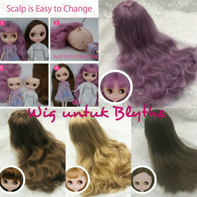 Wig bjd Blythe untuk boneka Blythe