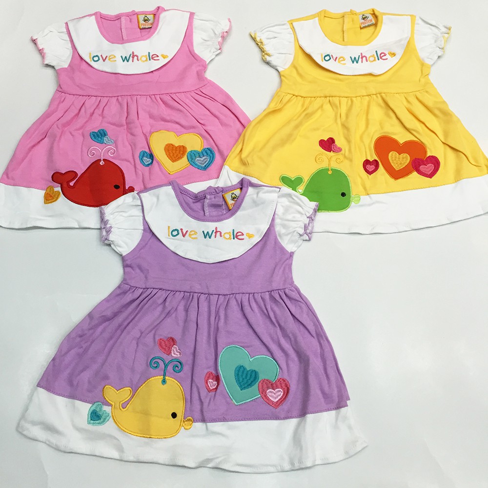 Dress Anak Perempuan Love Whale / Dress Baby / Dress Bayi