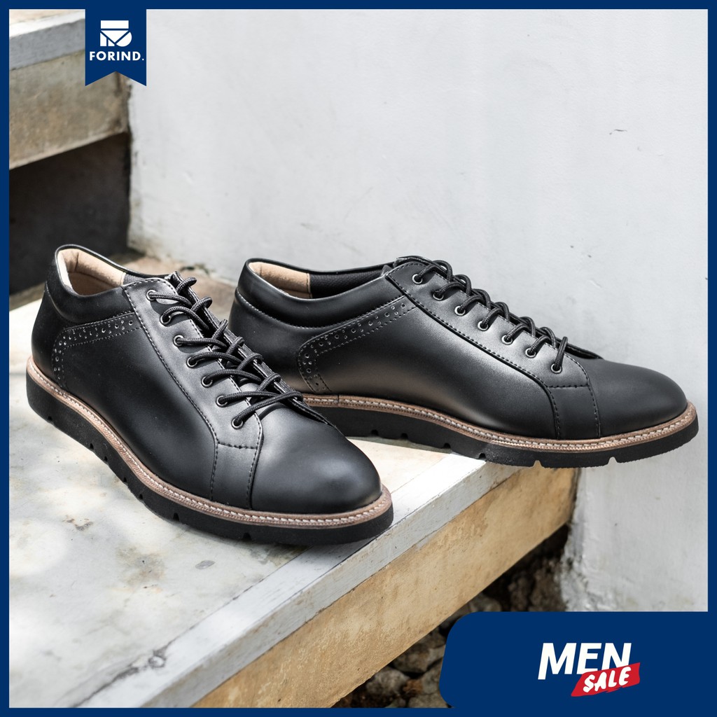 Maguirre Black | Sepatu Pantofel Hitam Pria Casual Kerja Cowok Kantor Pantofel Laki | Lvnatica x FORIND