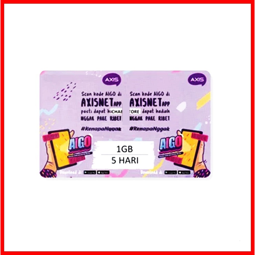 [ GAYA HIDUP ] VF AXIS AIGO UNLIMITED /AXIS 1GB 5HARI