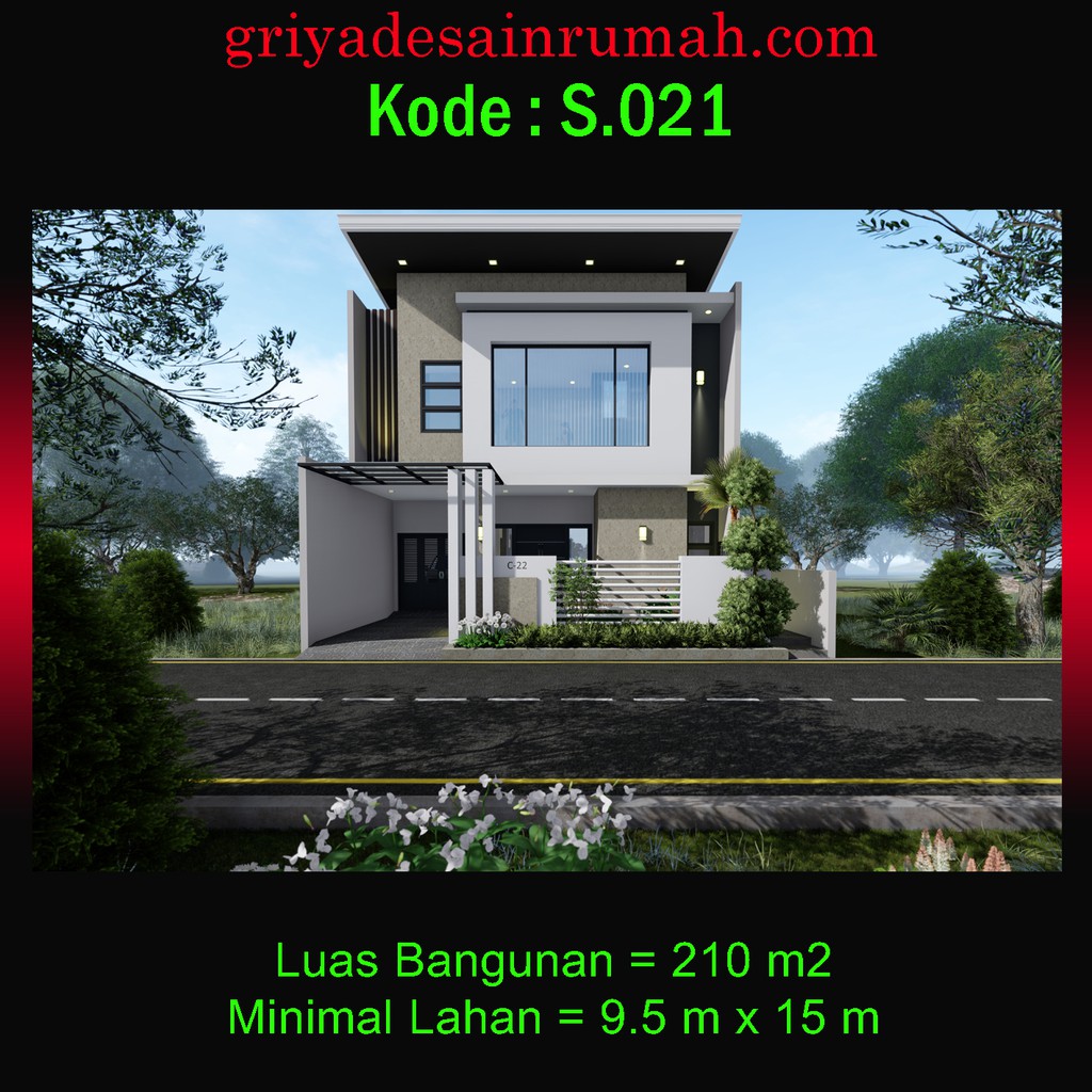 Jual Desain Rumah Minimalis 2 Lantai 95x15 Meter 5 Kamar Tidur Indonesia Shopee Indonesia