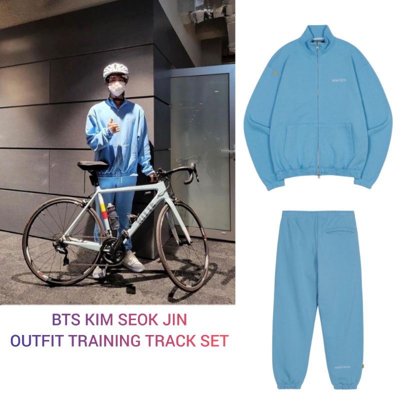 OFFICIAL BTS KIM SEOK JIN OUTFIT ZIP UP TRACK TOP & JOGGER PANTS BAJU CELANA