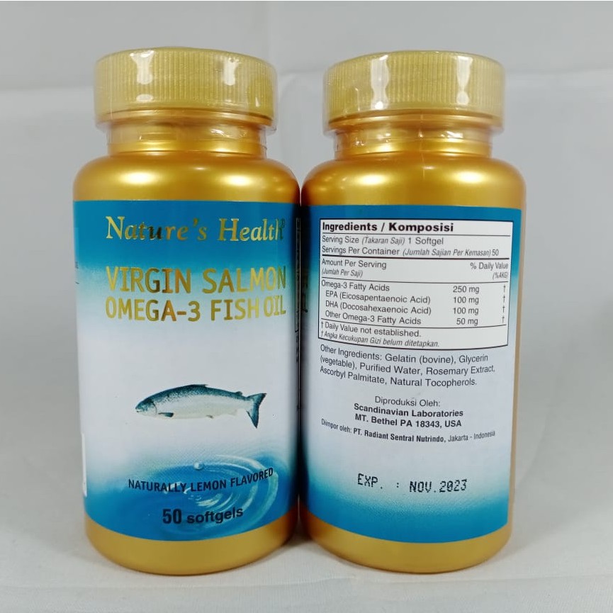 Nature S Health Virgin Salmon Omega 3 Lemon 50 Softgel Indonesia