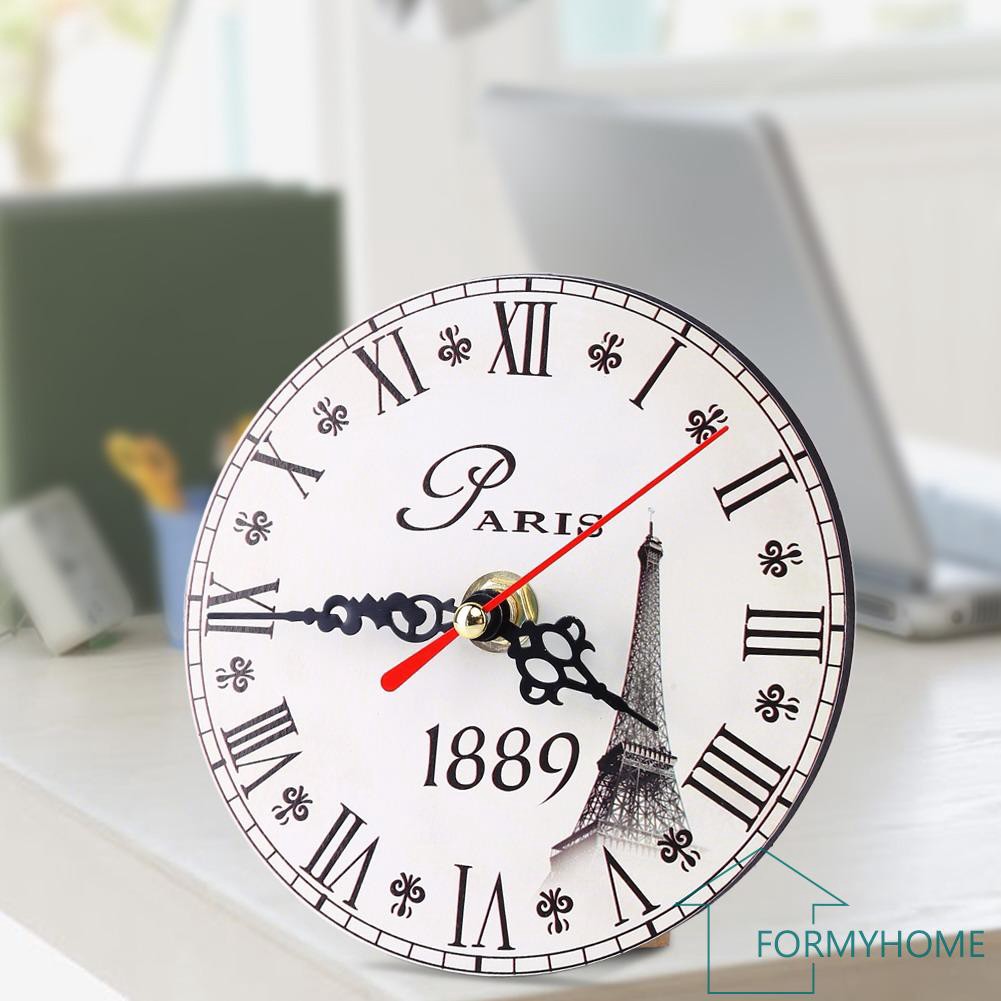 Fo Vintage Wooden Wall Clock Large Shabby Chic Rustic Kitchen Home Antique I Shopee Indonesia