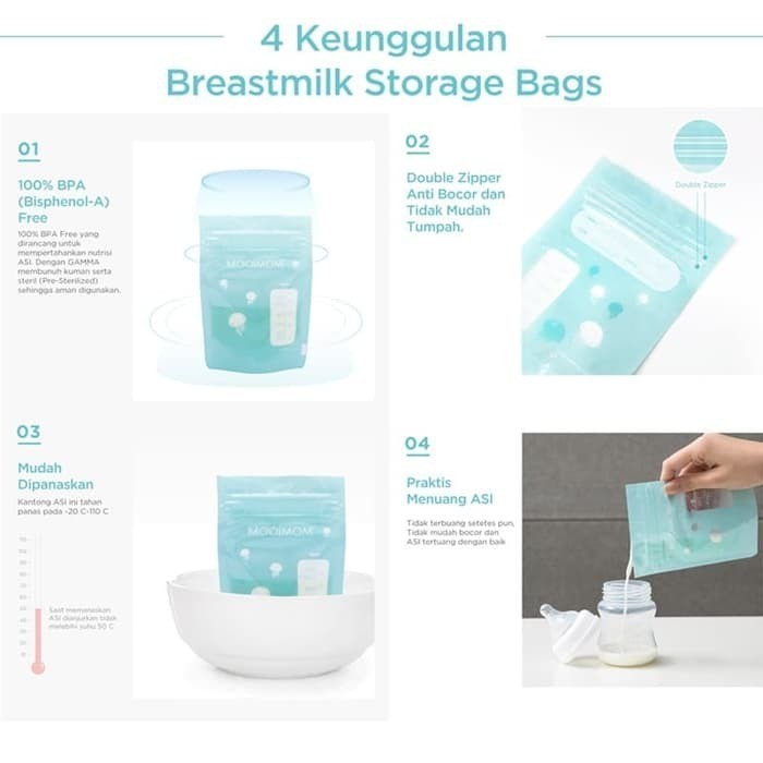 MOOIMOM BREASMILK STORAGE BAG KANTONG ASI / 120ML