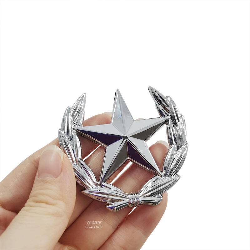 1pc Stiker Emblem / Badge Logo Bintang Bahan Metal Untuk Dekorasi Mobil / Motor