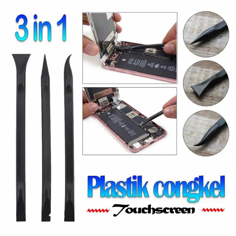 PLASTIK CONGKEL ALAT PEMBUKA LCD TOUCHSCREEN 3IN1