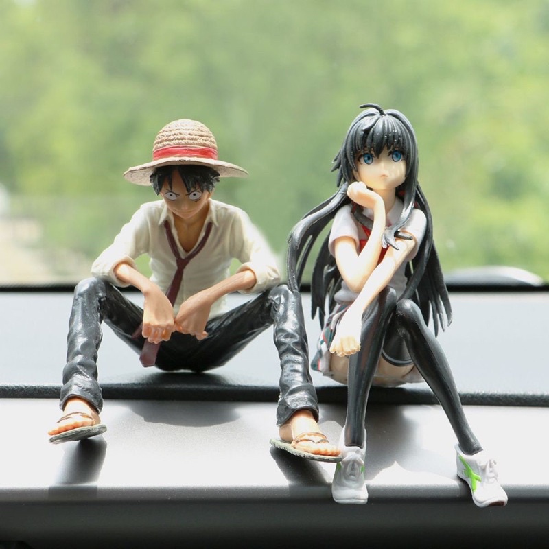 Pajangan Dashboard One Piece Luffy &amp; Snow Hiasan dekorasi Mobil Premium