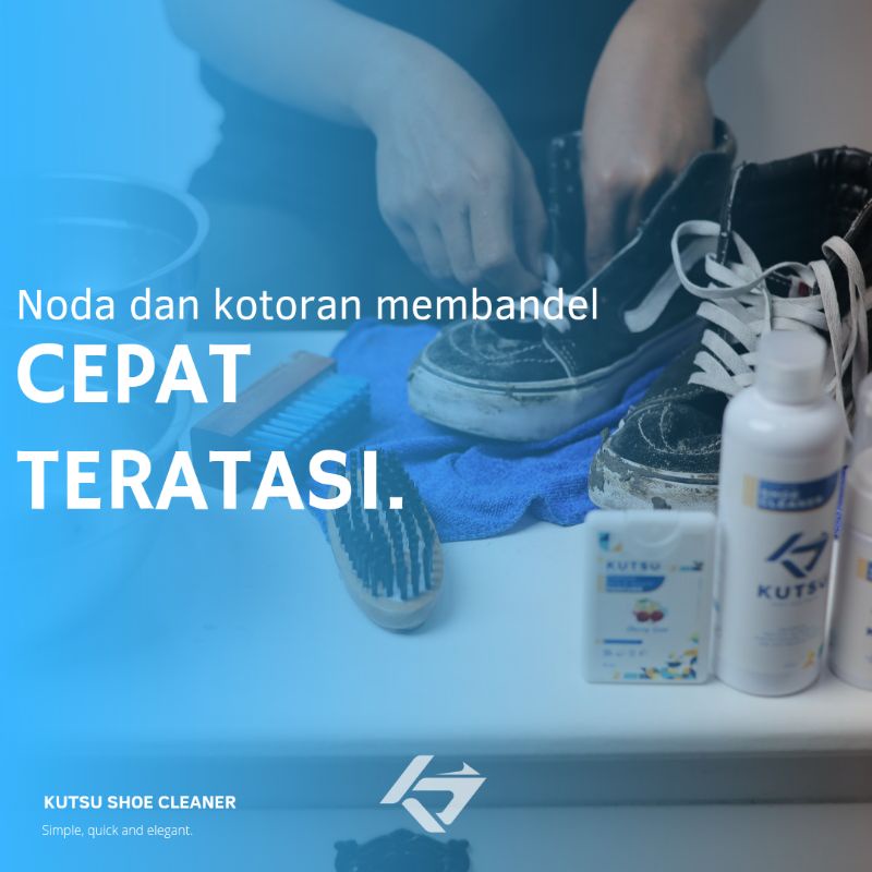 Shoe cleaner cairan sabun pembersih sepatu sneaker parfum pengharum anti bakteri paket SIMPLE KIT by kutsu.