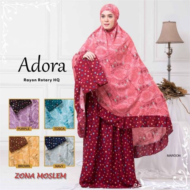 TERLARIS Mukena Bali / mukena jumbo Size zoya flowers solo / Original & Nyaman