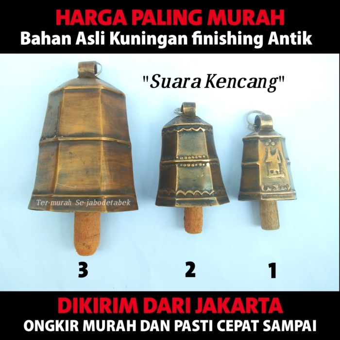 lonceng kuningan besar no 3 - klontongan sapi kelontongan sapi lonceng