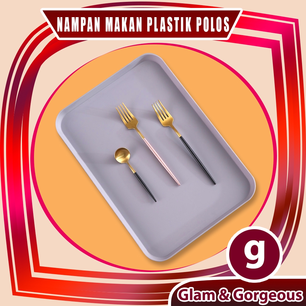 Nampan Makan Plastik Motif Polos Ukuran P 34 L 24 T 1,8 CM - KU021L