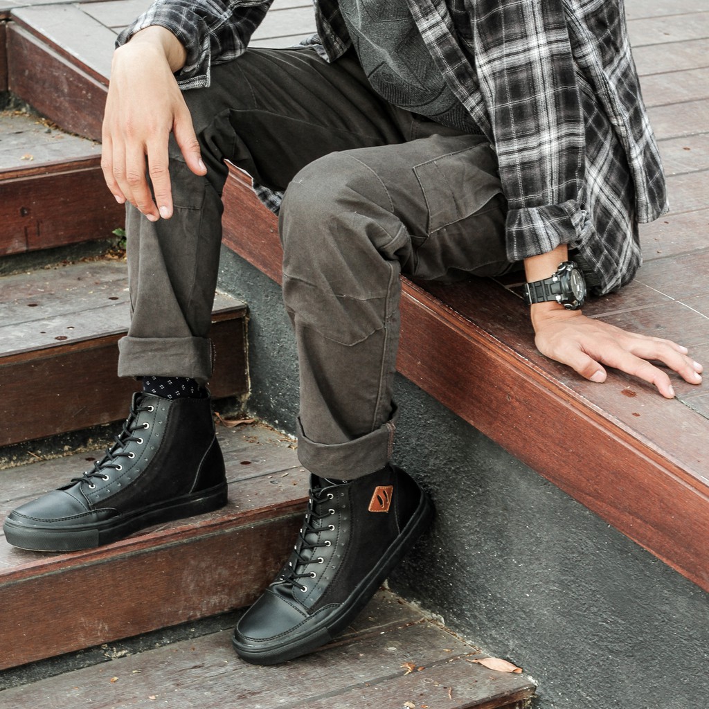 ARIZONA BLACK |FORIND x Lvnatica| Sepatu Vintage Klasik  Pria/Cowok/Men - Boots Original Footwear