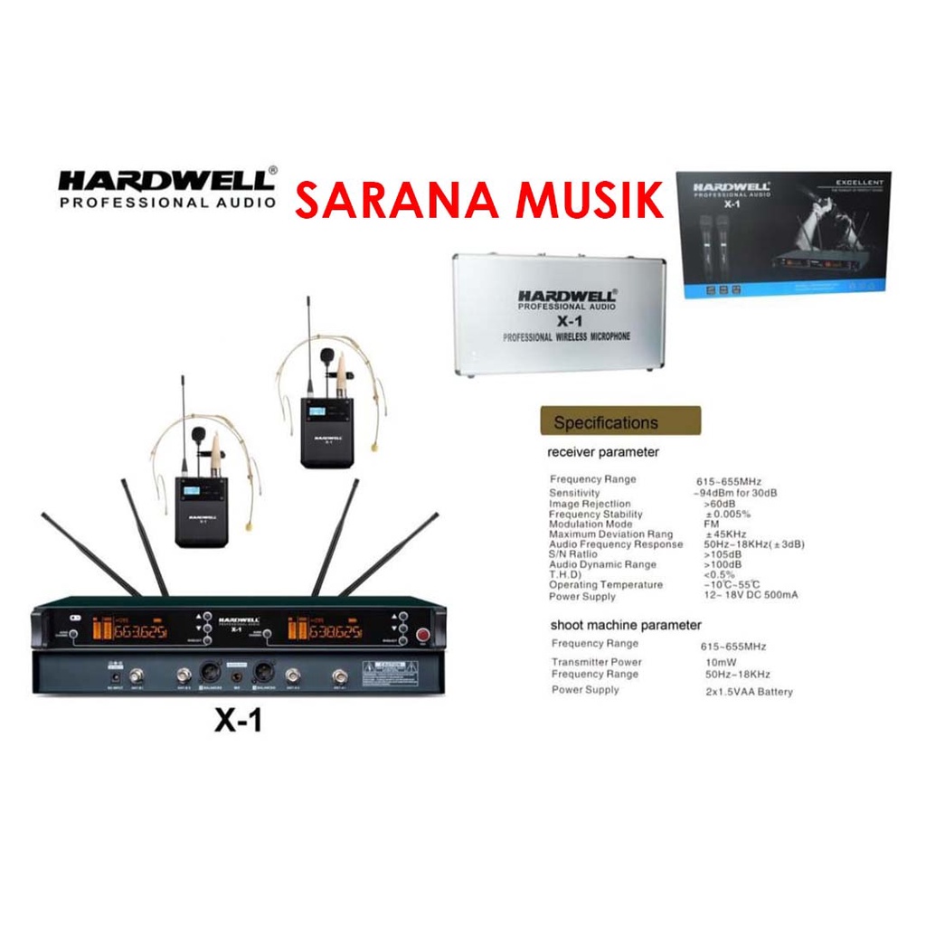 Mic Wireless HARDWELL X1 X-1 HARDWELL X 1 Original 2 Jepit Headset