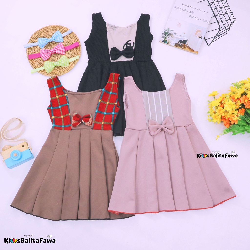 [GRATIS BANDANA] Tanktop Clairine uk 1-2 Tahun / Dress Anak PerempuanMurah Baju Pakaian Anak Motif Import Gaun