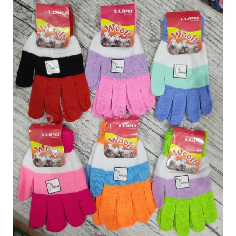 Sarung Tangan Lupo Gloves Warna Warni isi 12 Pasang/Sarung Tangan Grosir Lusinan/Sarung Tangan