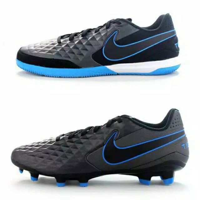 black and blue nike tiempo
