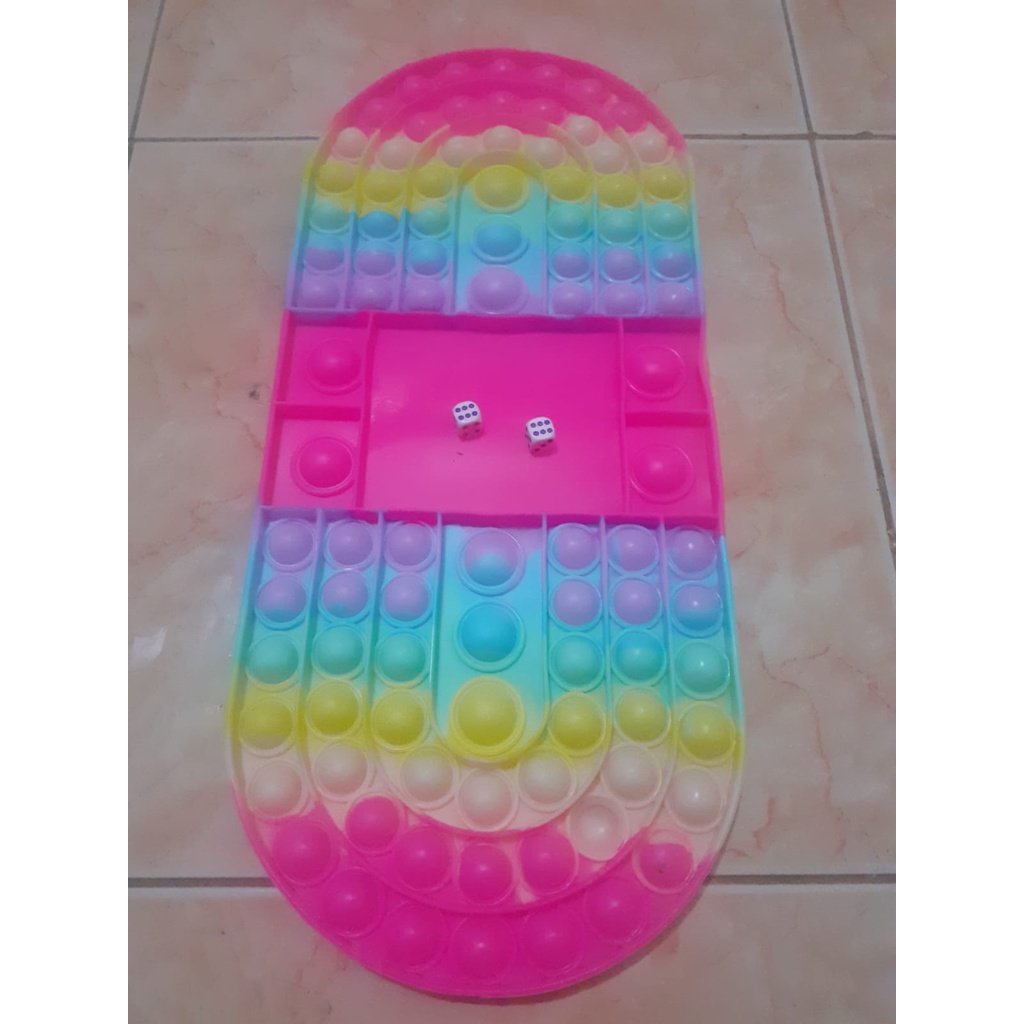 Pop It Jumbo FIDGET TOY Mainan Anak Karakter BTS Rainbow Ukuran 20 cm-dadu bulat pink37cm