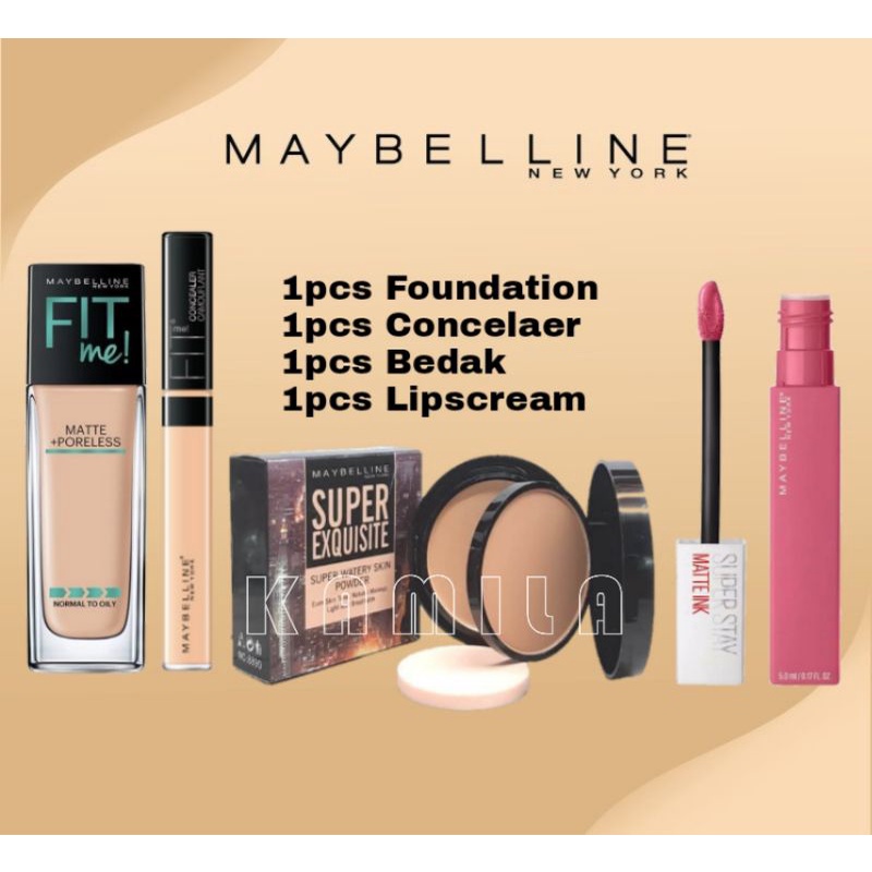 Paket Kosmetik Maybelline fitme - foundation+concleaer - paket Kosmetik Maybelline 4in1