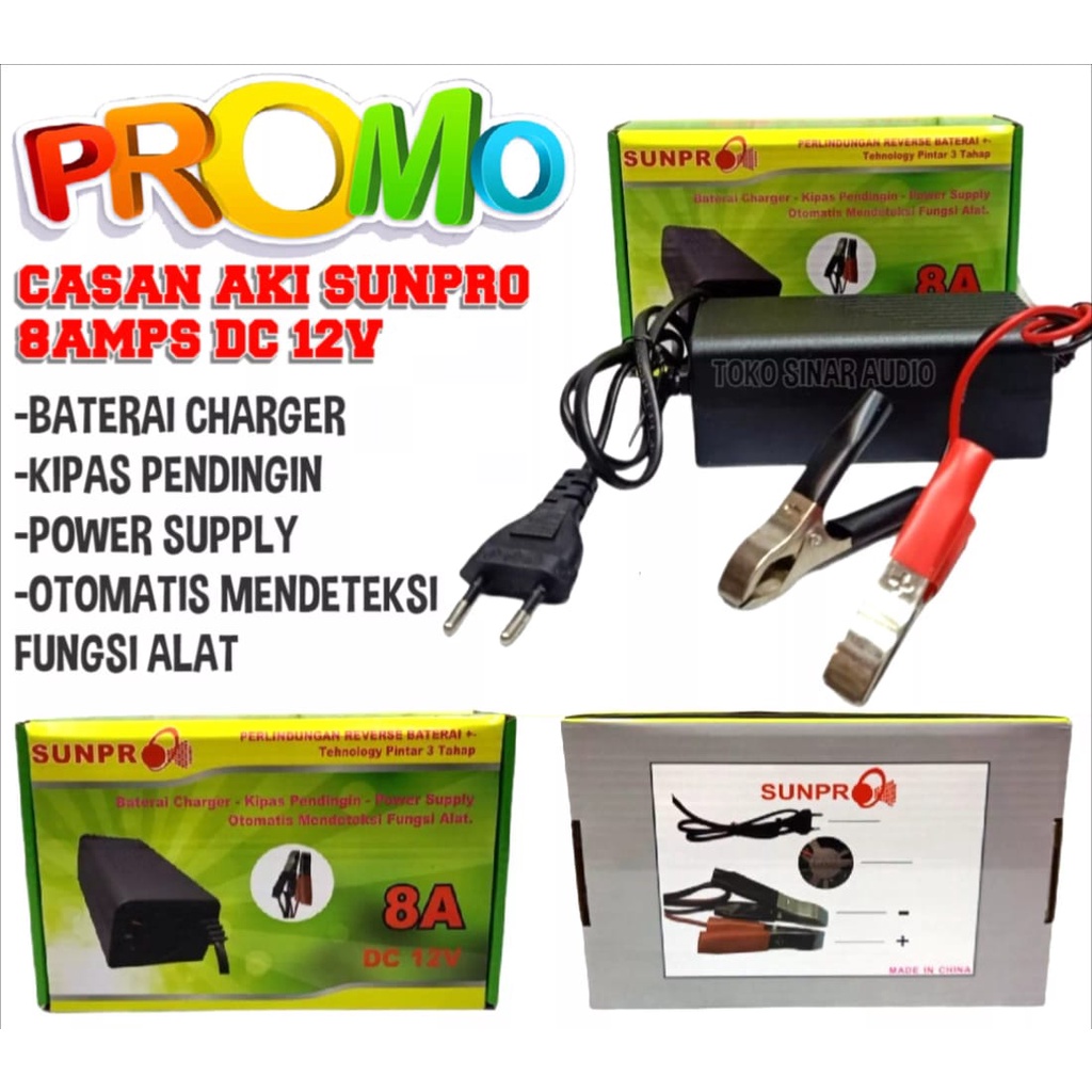 CHARGER AKI SUNPRO SU-1208A 8 AMPERE BATTERY CHARGER/ CHARGER AKI CAS AKI