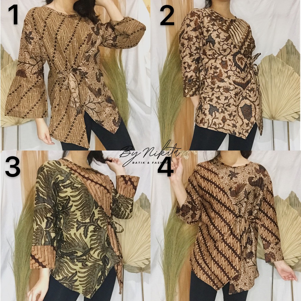 Blus Batik Wanita Model Rumbai Ikat Samping Modern By Nikita Batik Palembang Shopee Indonesia