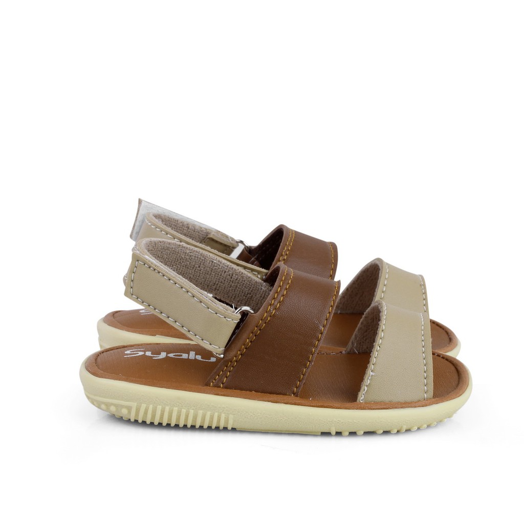 sandal anak cowok brown gold perekat ringan SL20