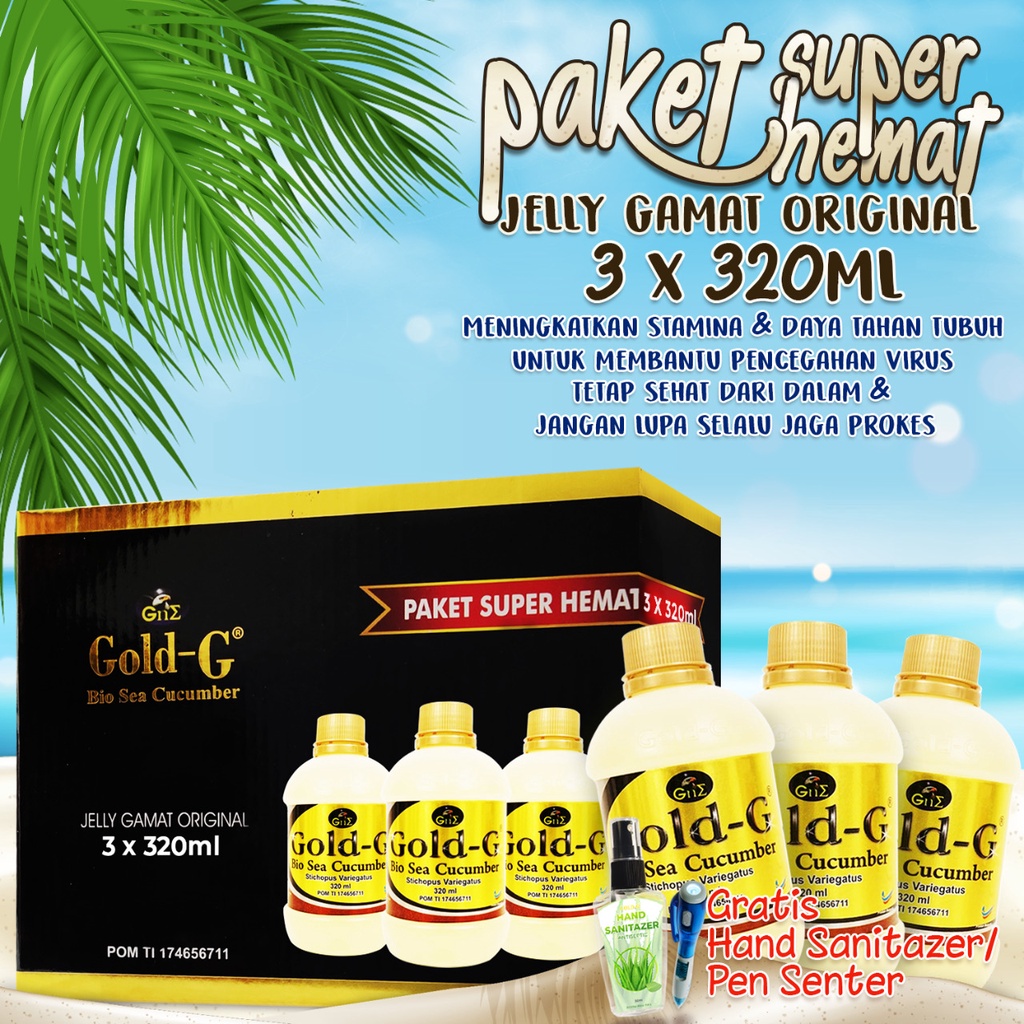 3 Botol Jelly Gamat Bio Gold G 320ml Original 100%