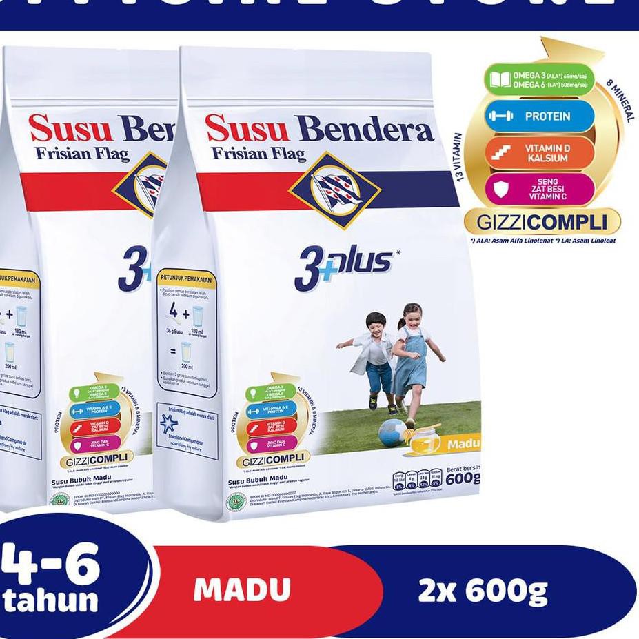 

TEERLARIS Susu Bendera 3+ Madu 600 gr - 2 Pcs