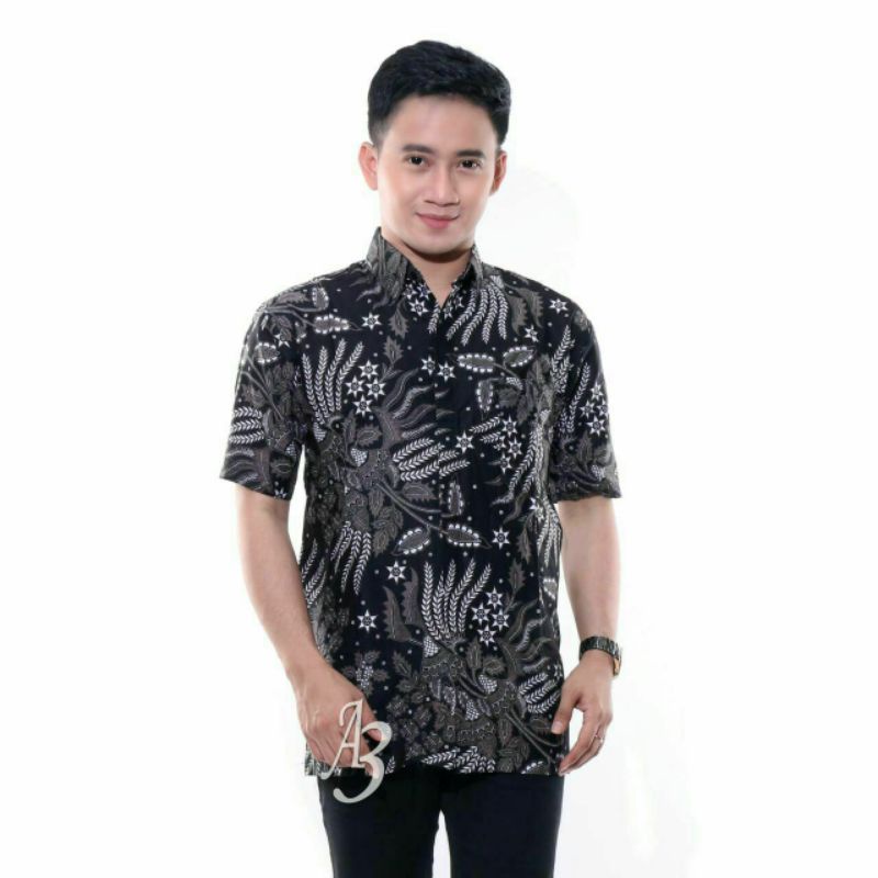 KEMEJA BATIK PRIA/BATIK PRIA/BATIK PRIA JUMBO/HEM BATIK PRIA JUMBO LENGAN PENDEK M L XL XXL 3XL 4XL 5XL