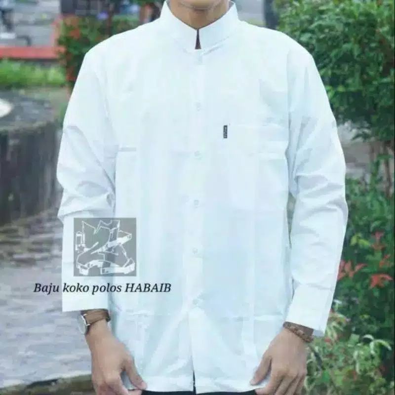 Baju koko putih polos HAIBAH/HABAIB BAJU KOKO HABAIB KOKO HAIBAH ATASAN MUSLIM BAJU KOKO PUTIH POLOS