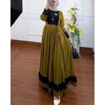 ALMAIRA MAXI DRESS BC CERUTY BABYDOLL MIX BRUKAT MOTIF POLOS GAMIS WANITA TERBARU 2023 KEKINIAN FASHION MUSLIM REMAJA PAKAIAN MUSLIM TERBARU DRESS CERUTY WANITA MOTIF POLOS DRESS KONDAGAN