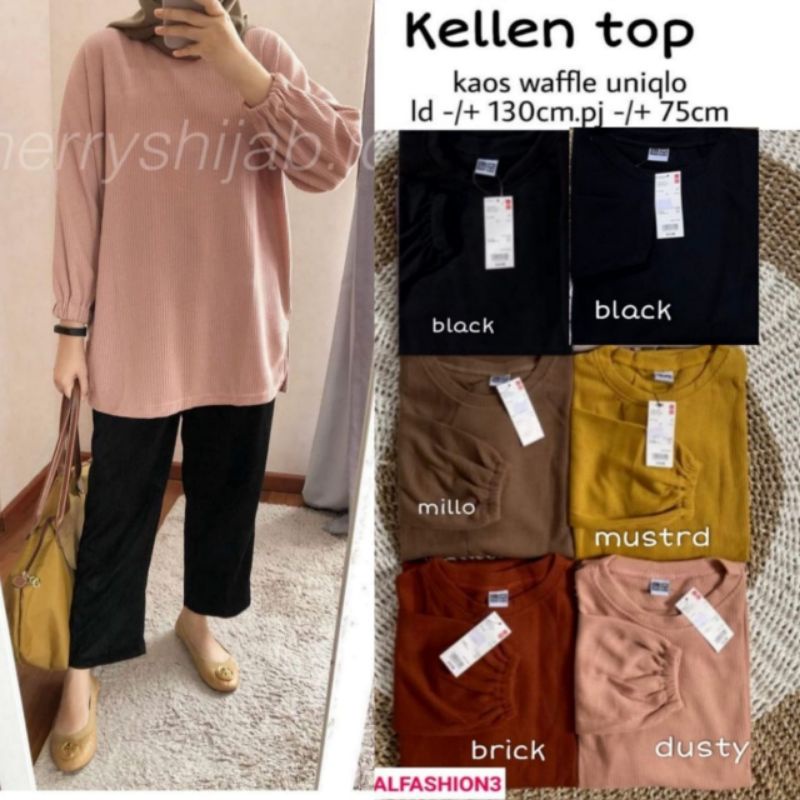 KELLEN TOP BY ALFASHION ATASAN BAHAN KAOS UNIQLO MELAR JUMBO  BIGSIZE TERLARIS