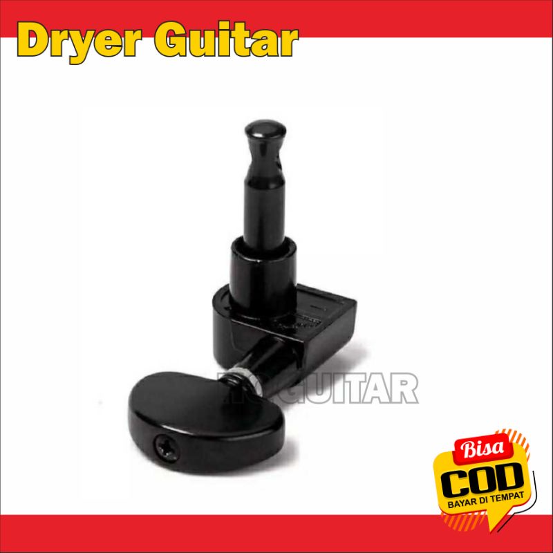 Dryer gitar grover hitam bahan besi 1 set