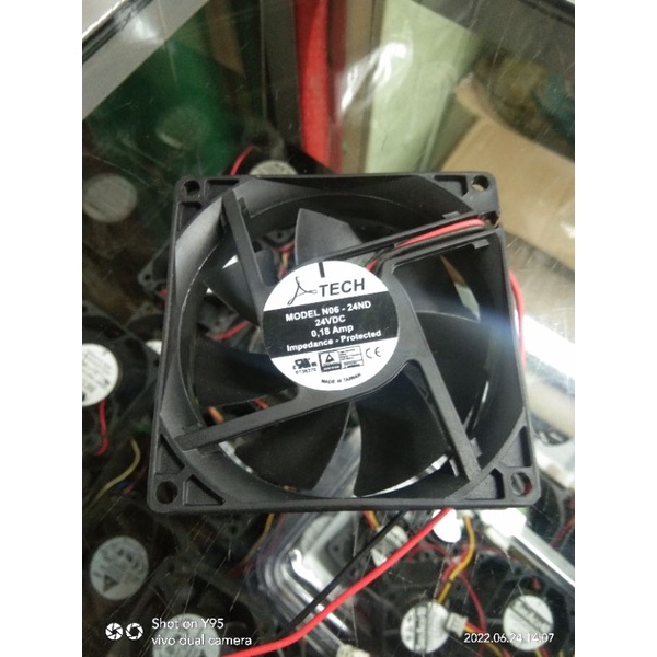 FAN DC 24V 8CM merek ATECH kipas dc 24vol made in taiwan